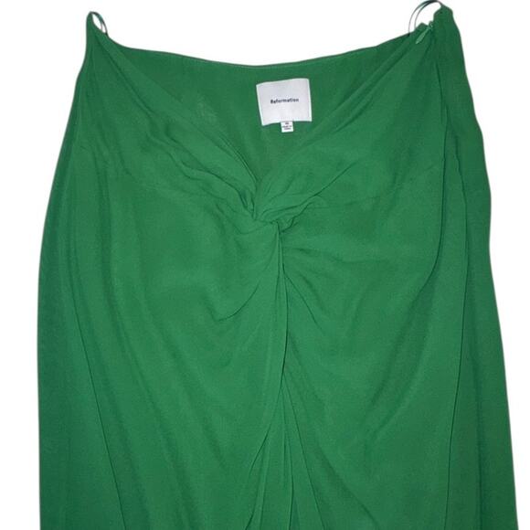 New NWT Reformation Alana Two Piece Kelly Green Maxi Dress Size 10 - Picture 11 of 16